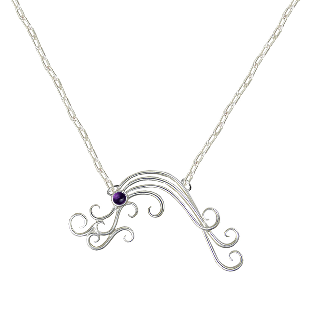 Sterling Silver Gentle Sea Breeze Necklace With Amethyst